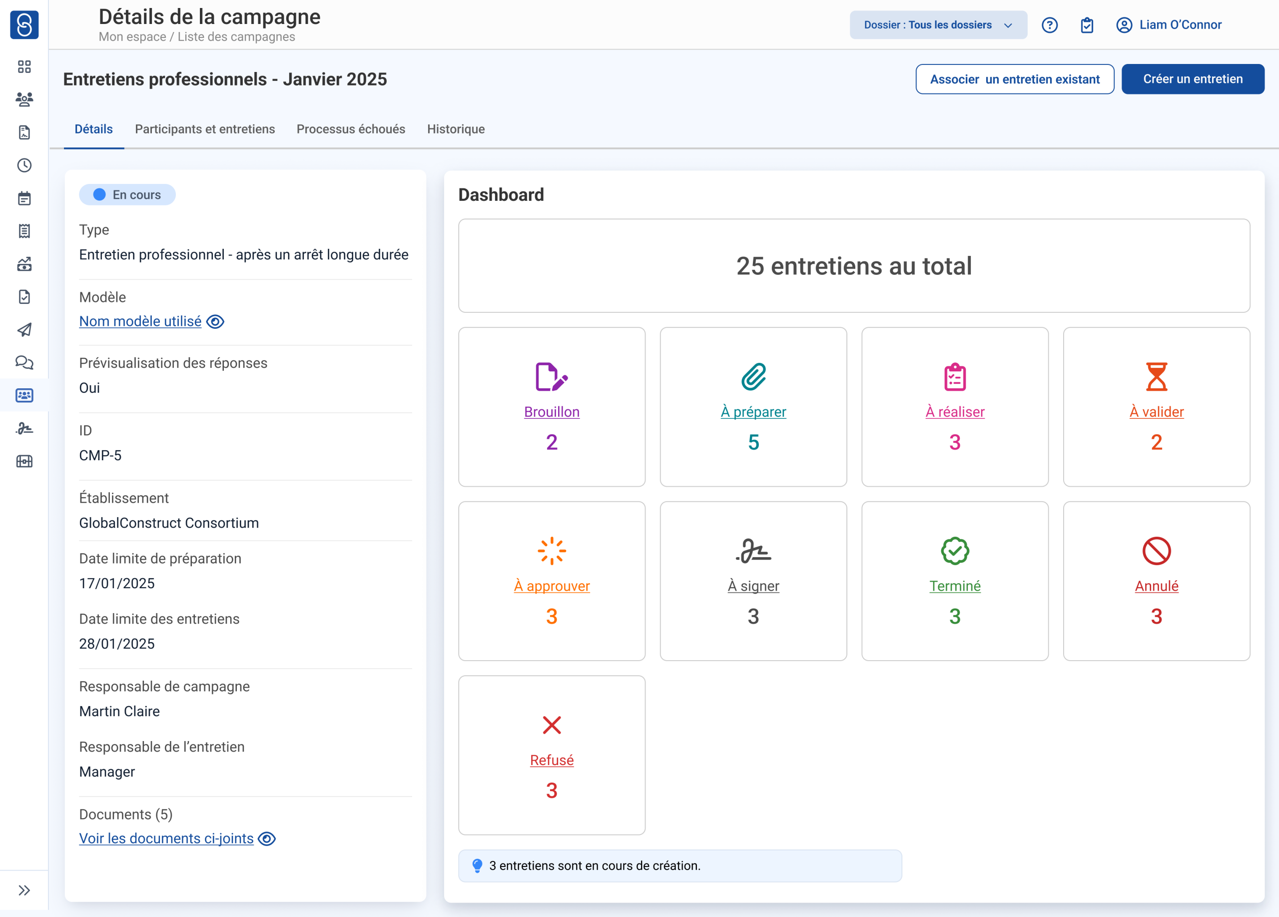 Module Entretiens professionnels du logiciel SIRH Staff & Go