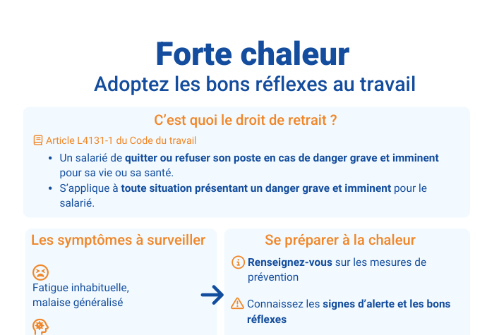 Infographie - Forte chaleur au travail - les bons réflexes à adopter pour les salariés